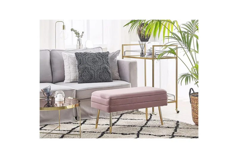 Opbevaringsbænk Durham Rosa - Rosa - Møbler - Stole & lænestole - Taburet & skammel - Puf - Opredelig puf