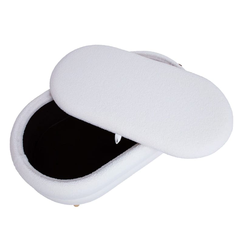 Puf/bord HOME4YOU Hana 87x48,5x46 cm hvid, med opbevaring - Hvid - Møbler - Stole & lænestole - Taburet & skammel - Puf - Puf med opbevaring