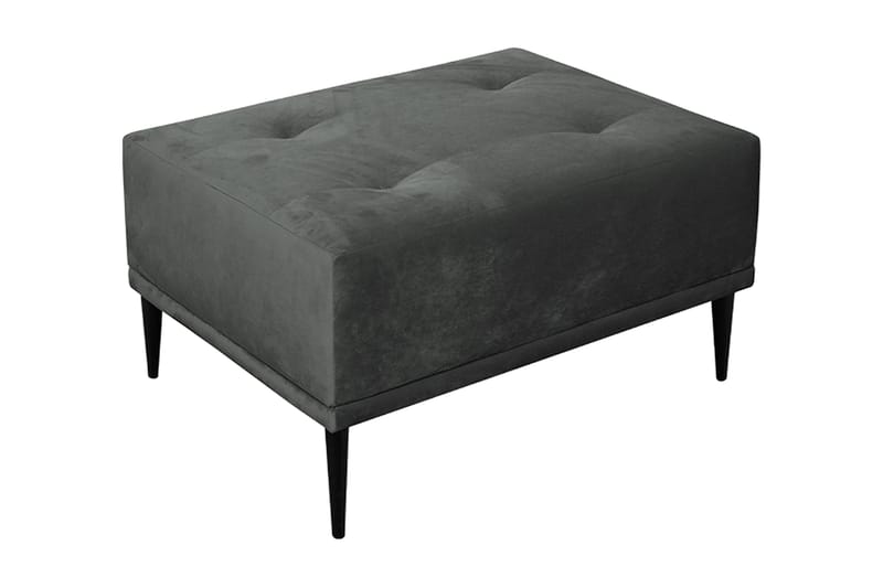 Rapale Fodskammel, Velour/Lysegrå/Sort