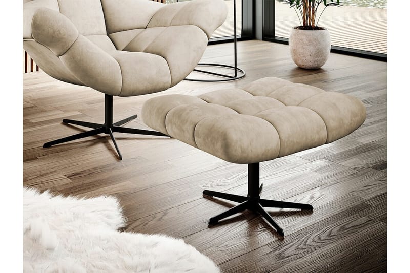 Rathkeale Fotpall 46 cm Beige/Black - Møbler - Stole & lænestole - Taburet & skammel - Puf