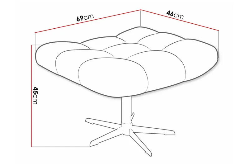 Rathkeale Fotpall 46 cm Dark Blue/Black - Møbler - Stole & lænestole - Taburet & skammel - Puf