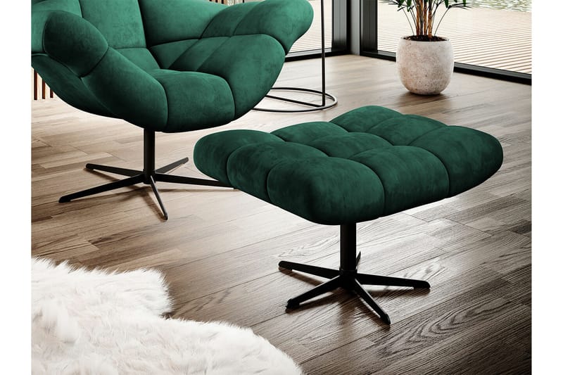 Rathkeale Fotpall 46 cm Dark green - Møbler - Stole & lænestole - Taburet & skammel - Puf