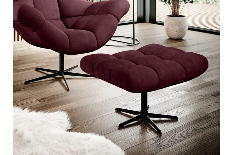 Rathkeale Fotpall 46 cm Dark purple - Møbler - Stole & lænestole - Taburet & skammel - Puf