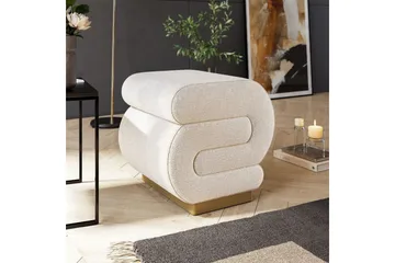 Puf Sanina Creme - Cremevhid - Møbler - Stole & lænestole - Taburet & skammel - Ottoman