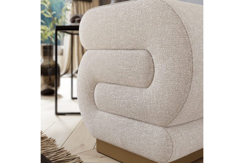 Puf Sanina Creme - Cremevhid - Møbler - Stole & lænestole - Taburet & skammel - Ottoman