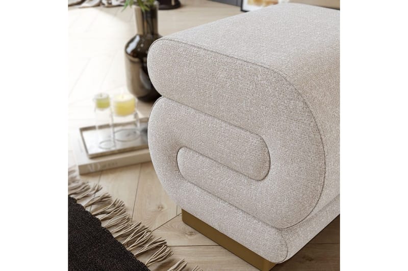 Puf Sanina Creme - Cremevhid - Møbler - Stole & lænestole - Taburet & skammel - Ottoman