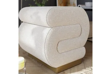 Puf Sanina Creme - Cremevhid - Møbler - Stole & lænestole - Taburet & skammel - Ottoman