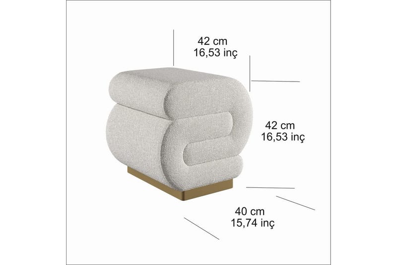 Puf Sanina Creme - Cremevhid - Møbler - Stole & lænestole - Taburet & skammel - Ottoman