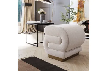 Puf Sanina Creme - Cremevhid - Møbler - Stole & lænestole - Taburet & skammel - Ottoman