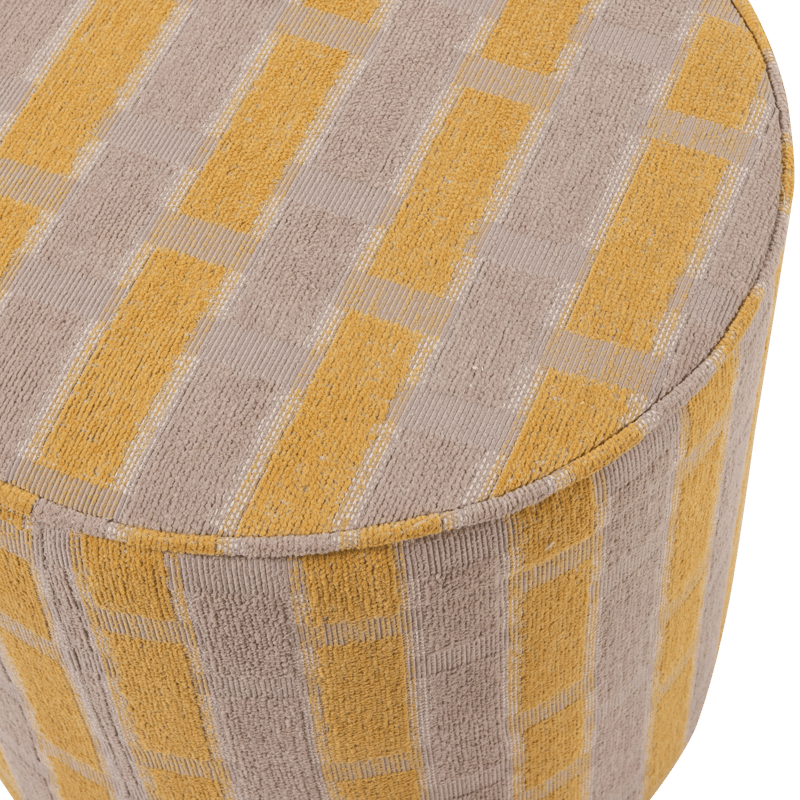 Puf Sarli 46 cm rundt - Taupe/Gul - Møbler - Stole & lænestole - Taburet & skammel - Ottoman