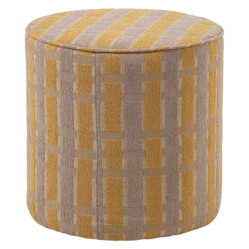Puf Sarli 46 cm rundt - Taupe/Gul - Møbler - Stole & lænestole - Taburet & skammel - Ottoman