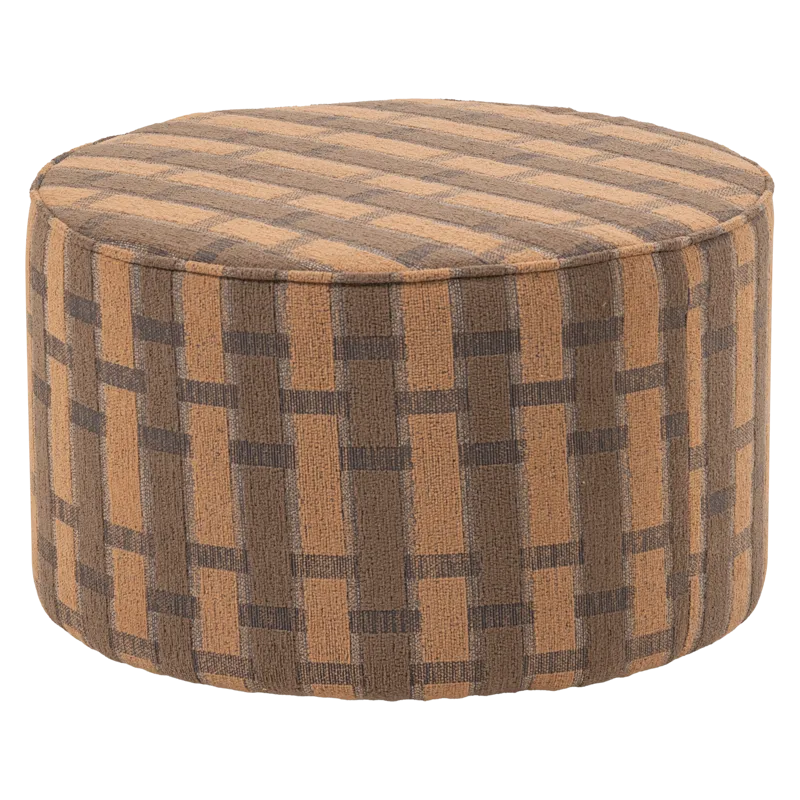 Puf Sarli 60 cm rundt, Brun/Rosa