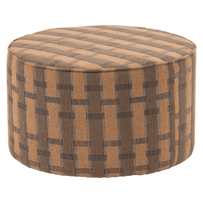 Puf Sarli 60 cm rundt, Brun/Rosa