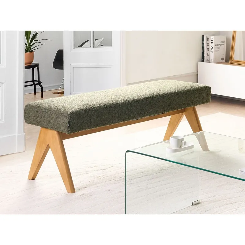 Sengebænk Tamre - Grøn, lyst træ - Møbler - Stole & lænestole - Taburet & skammel - Puf - Opredelig puf