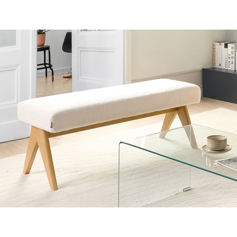 Sengebænk Tamre - Hvid, lyst træ - Møbler - Stole & lænestole - Taburet & skammel - Puf - Opredelig puf