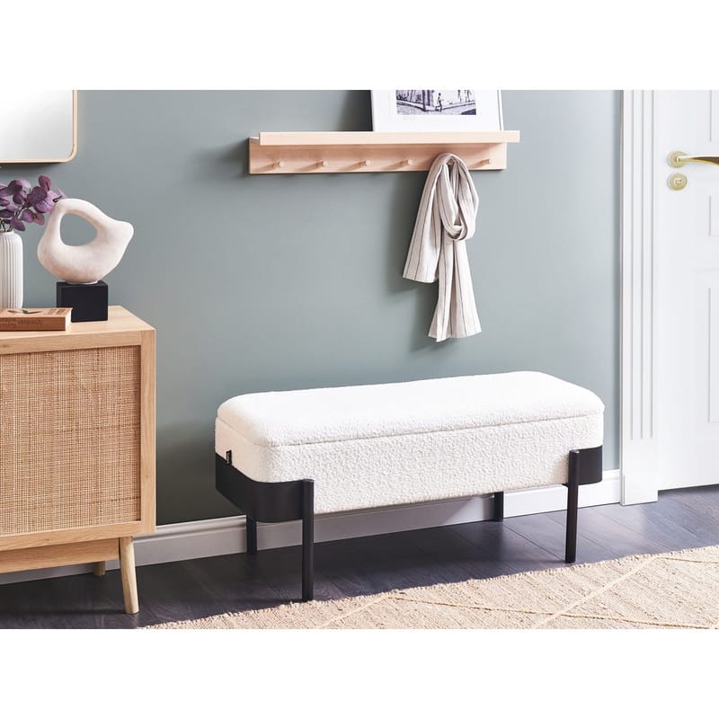 Sengebænk Warren - Hvid, Sort - Møbler - Stole & lænestole - Taburet & skammel - Puf