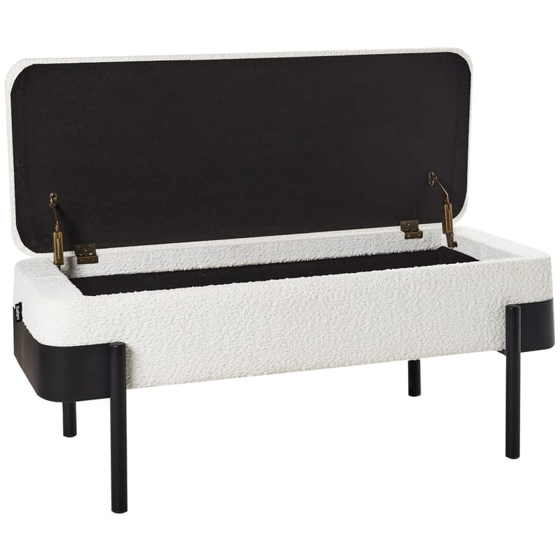 Sengebænk Warren - Hvid, Sort - Møbler - Stole & lænestole - Taburet & skammel - Puf