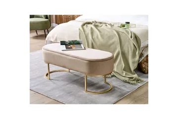 Siddebænk Milry Beige/guld - Beige/guld - Møbler - Stole & lænestole - Taburet & skammel - Puf - Opredelig puf