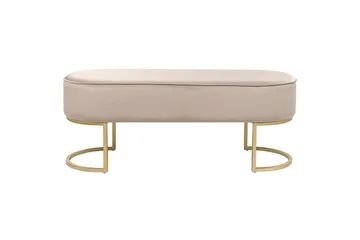Siddebænk Milry Beige/guld - Beige/guld - Møbler - Stole & lænestole - Taburet & skammel - Puf - Opredelig puf