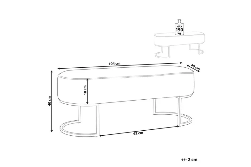 Siddebænk Milry Beige/guld - Beige/guld - Møbler - Stole & lænestole - Taburet & skammel - Puf - Opredelig puf