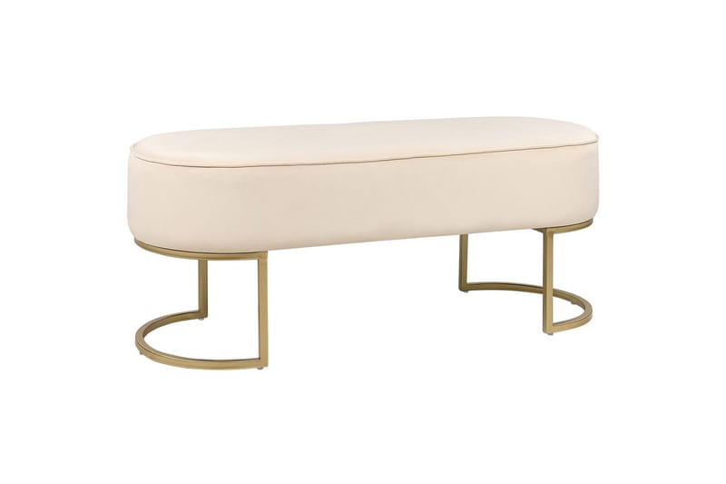 Siddebænk Milry Cremehvid/guld - Cremehvid/guld - Møbler - Stole & lænestole - Taburet & skammel - Puf - Opredelig puf