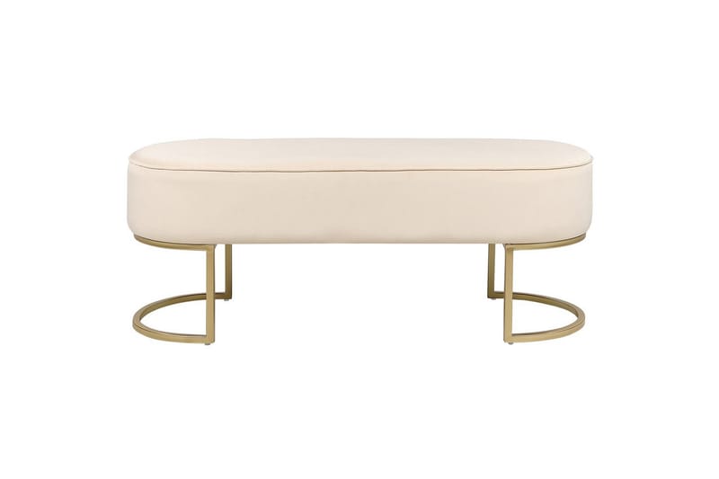 Siddebænk Milry Cremehvid/guld - Cremehvid/guld - Møbler - Stole & lænestole - Taburet & skammel - Puf - Opredelig puf