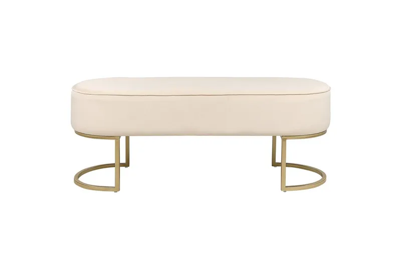 Siddebænk Milry Cremehvid/guld - Cremehvid/guld - Møbler - Stole & lænestole - Taburet & skammel - Puf - Opredelig puf