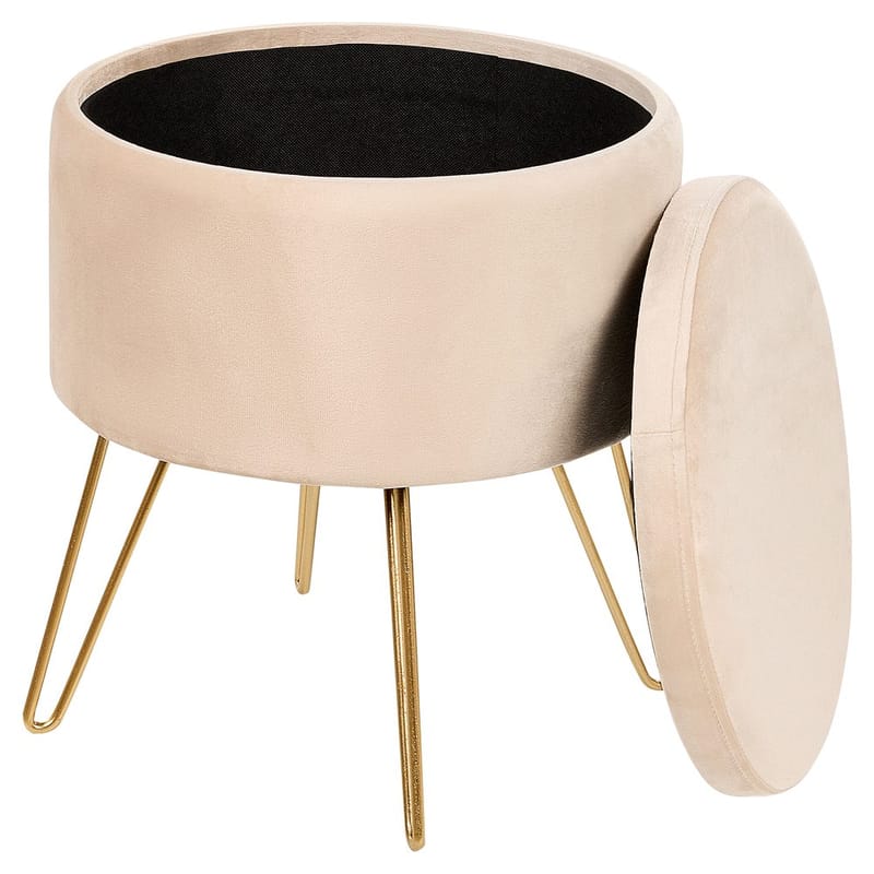 Puf Silas - Beige, guld - Møbler - Stole & lænestole - Taburet & skammel - Ottoman