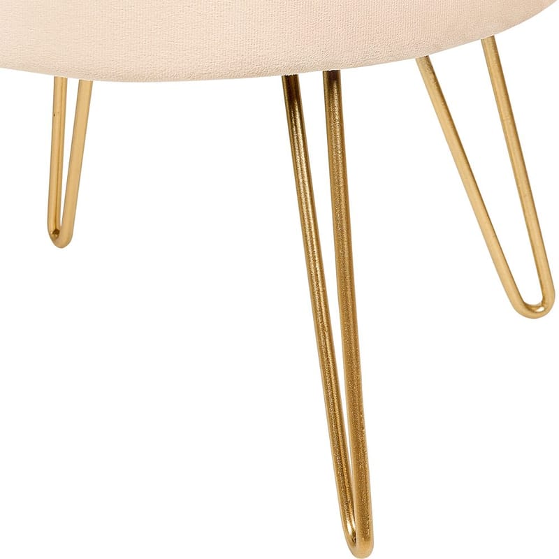 Puf Silas - Beige, guld - Møbler - Stole & lænestole - Taburet & skammel - Ottoman