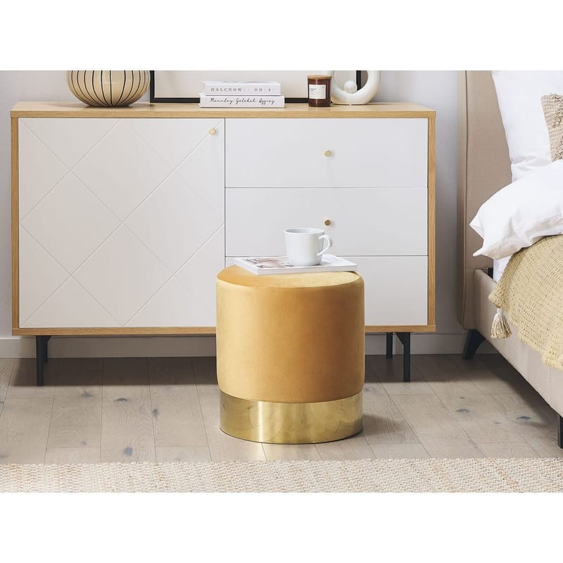 Puf Sophia - Gul, guld - Møbler - Stole & lænestole - Taburet & skammel - Ottoman