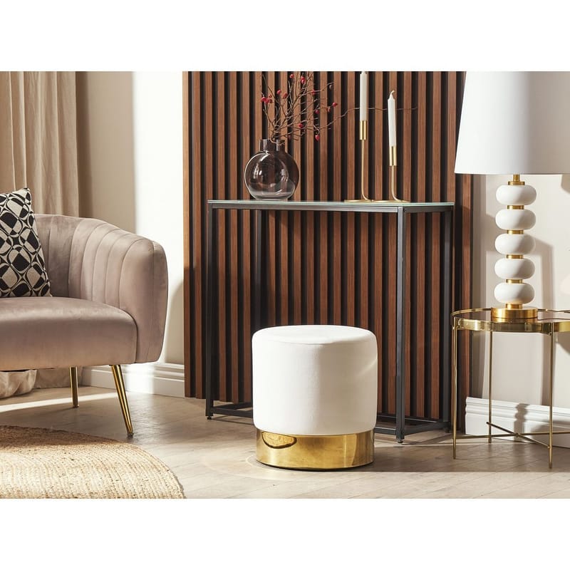 Puf Sophia - Hvid, guld - Møbler - Stole & lænestole - Taburet & skammel - Ottoman