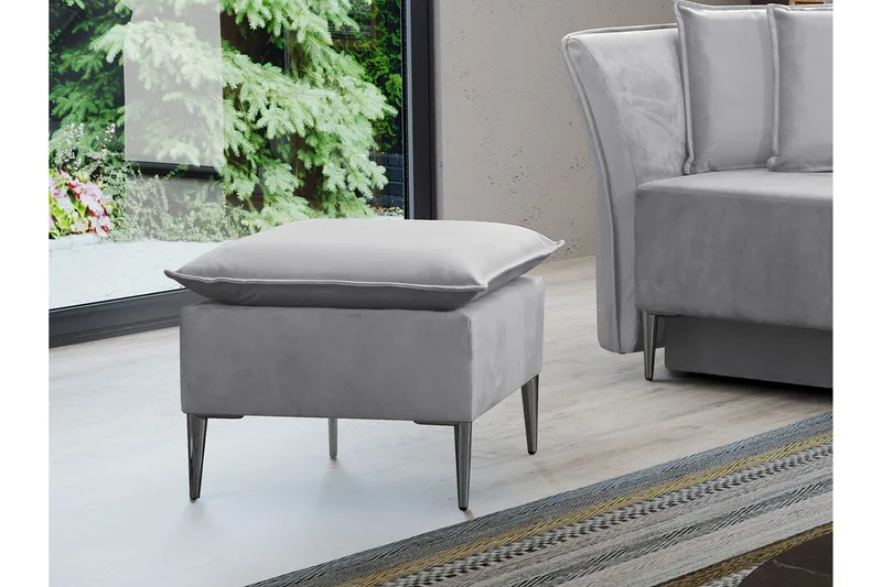 Staffin Fotpall 50 cm Light grey/Dark grey - Møbler - Stole & lænestole - Taburet & skammel - Puf