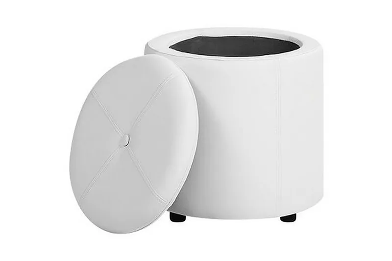 Syosset Fodskammel med Opbevaring - Hvid - Møbler - Stole & lænestole - Taburet & skammel - Puf