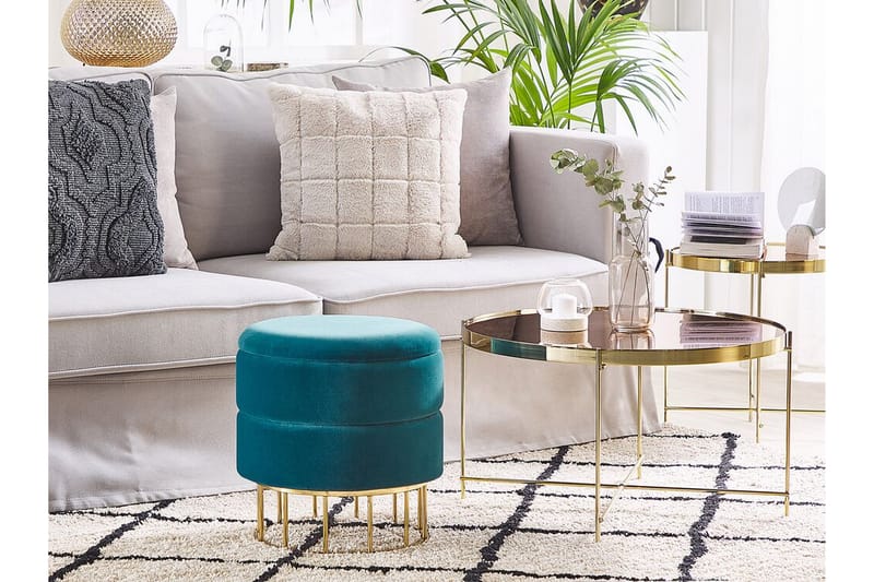 Tomakulla Fodskammel med Opbevaring - Blå - Møbler - Stole & lænestole - Taburet & skammel - Puf - Puf med opbevaring