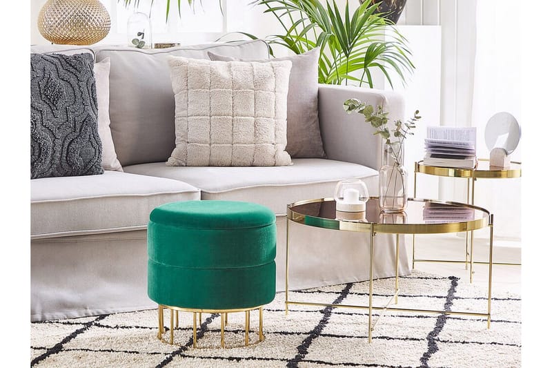 Tomakulla Fodskammel med Opbevaring - Grøn - Møbler - Stole & lænestole - Taburet & skammel - Puf - Puf med opbevaring