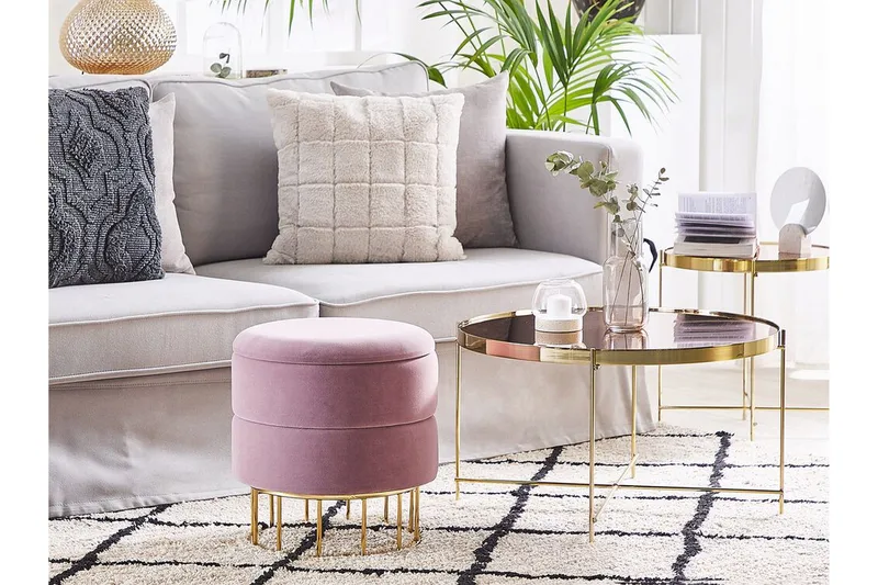 Tomakulla Fodskammel med Opbevaring - Lyserød - Møbler - Stole & l ænestole - Taburet & skammel - Puf - Puf med opbevaring