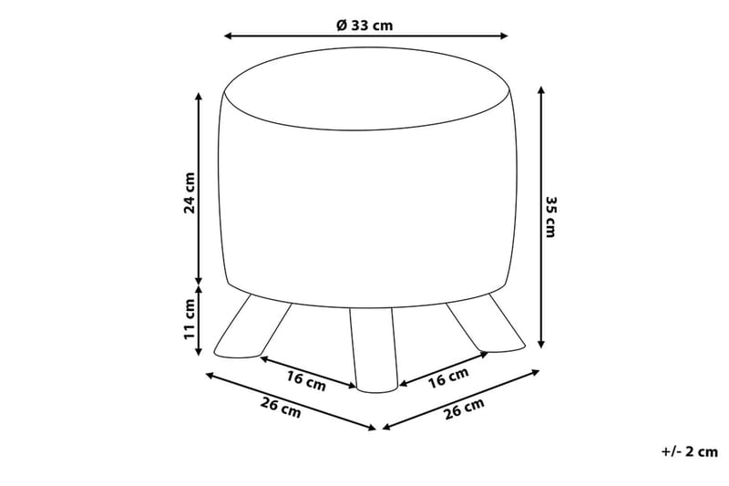 Topeka Fodskammel 33 | 33 cm - Brun - Puf