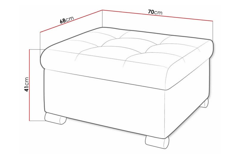 Trefor Fodskammel 68 cm - Blå - Møbler - Stole & lænestole - Taburet & skammel - Puf