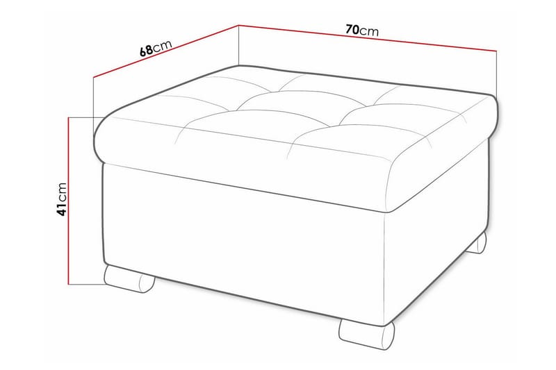 Trefor Fodskammel 68 cm - Cream - Møbler - Stole & lænestole - Taburet & skammel - Puf