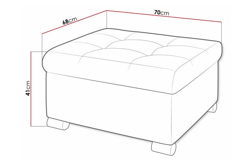 Trefor Fodskammel 68 cm, Grå