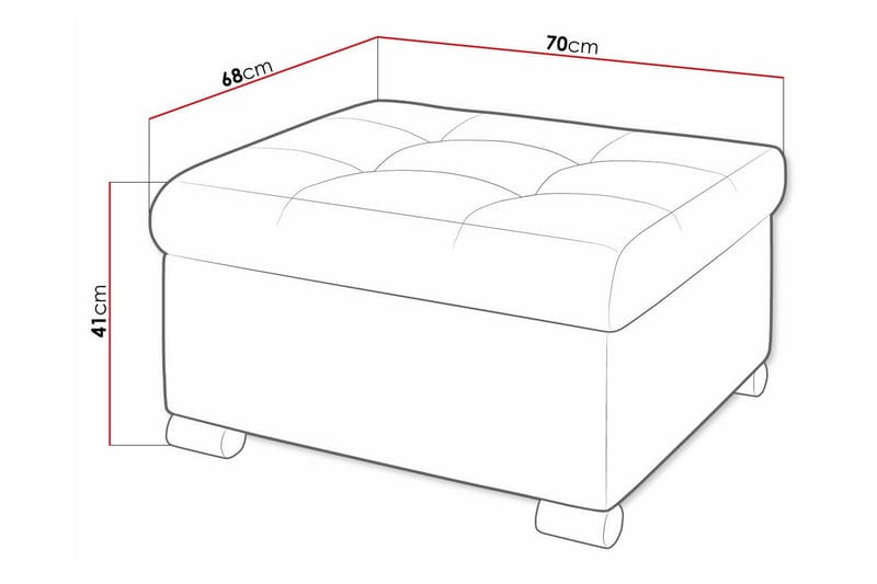 Trefor Fodskammel 68 cm - Gul - Møbler - Stole & lænestole - Taburet & skammel - Puf
