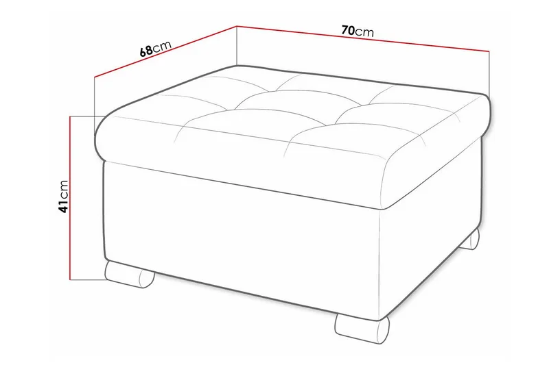 Trefor Fotpall 68 cm Ljusgrå - Møbler - Stole & lænestole - Taburet & skammel - Puf