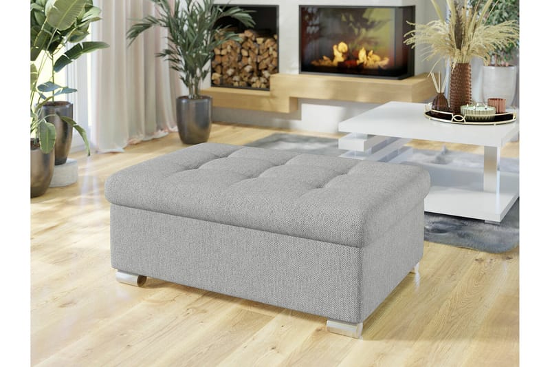 Trefor Fotpall 70 cm Ljusgrå - Møbler - Stole & lænestole - Taburet & skammel - Puf