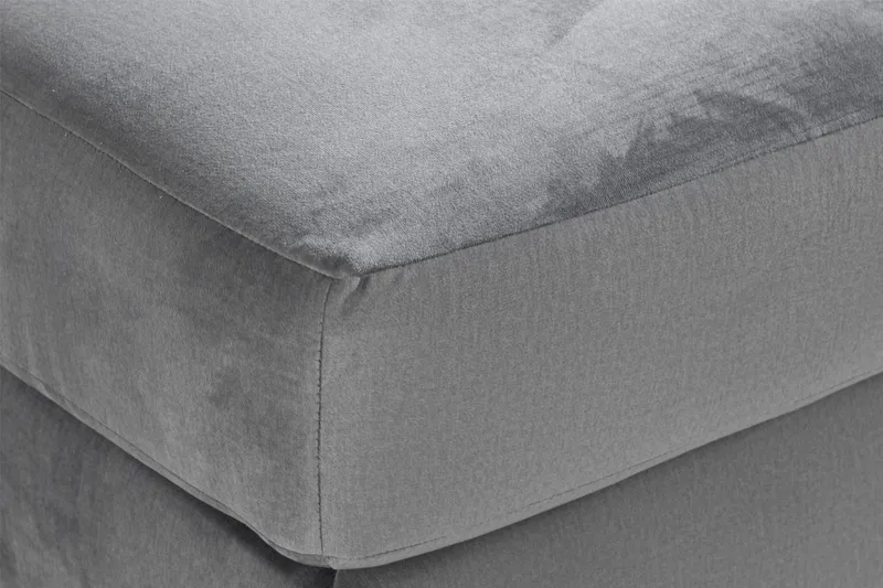 Trend Fodskammel - Lysegrå Velour - Møbler - Stole & lænestole - Taburet & skammel - Puf