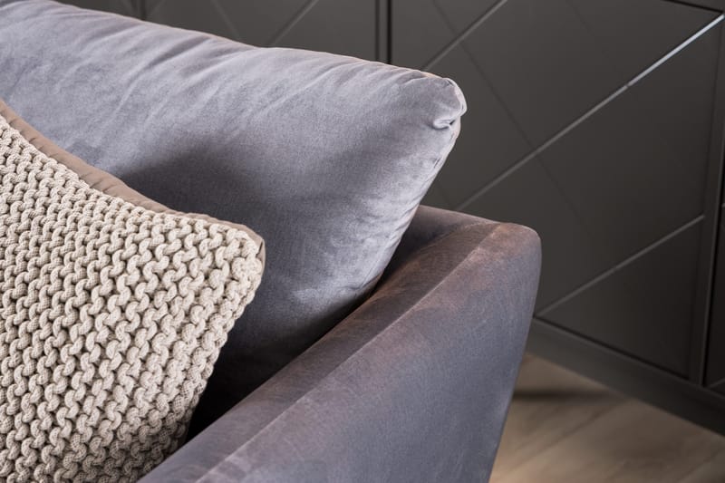 Trend Fodskammel - Lysegrå Velour - Møbler - Stole & lænestole - Taburet & skammel - Puf