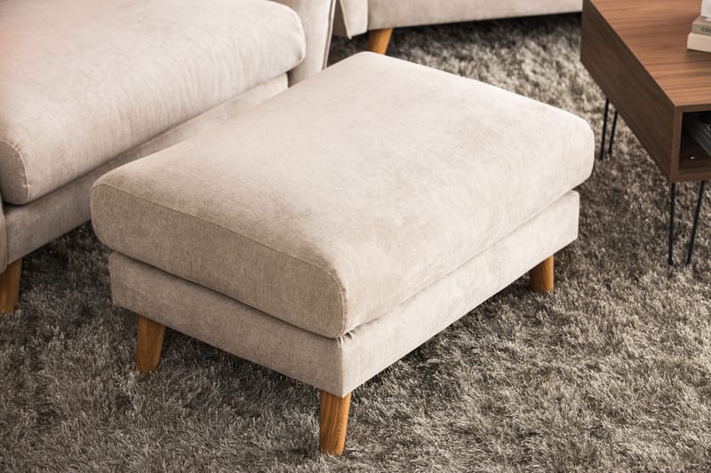 Trend Lyx Fodskammel - Beige/Eg - Møbler - Stole & lænestole - Taburet & skammel - Puf