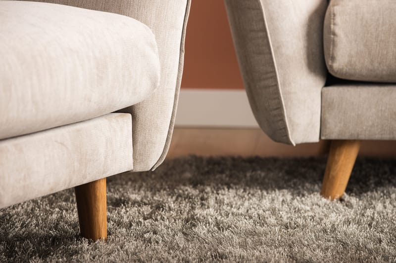 Trend Lyx Fodskammel - Beige/Eg - Møbler - Stole & lænestole - Taburet & skammel - Puf