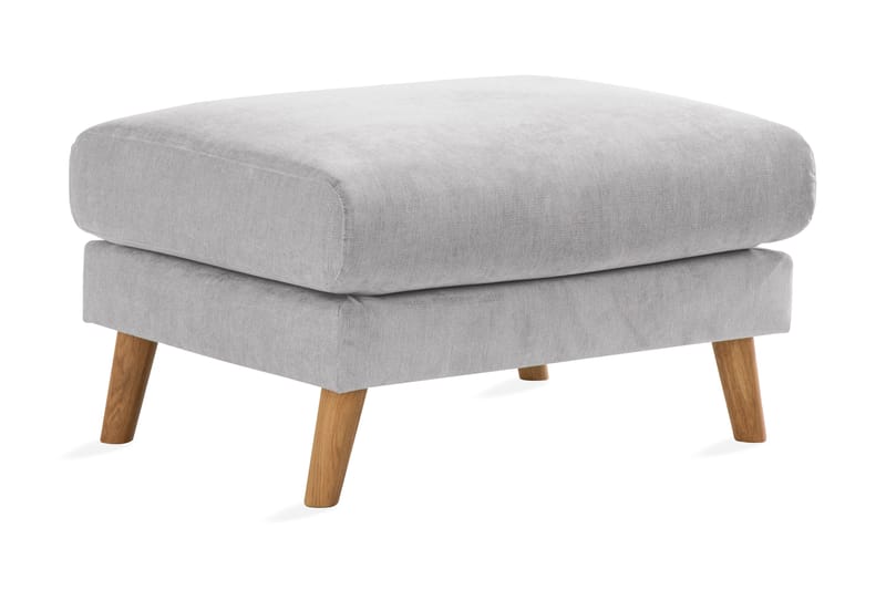 Trend Lyx Fodskammel - Lysegrå/Eg - Møbler - Stole & lænestole - Taburet & skammel - Puf