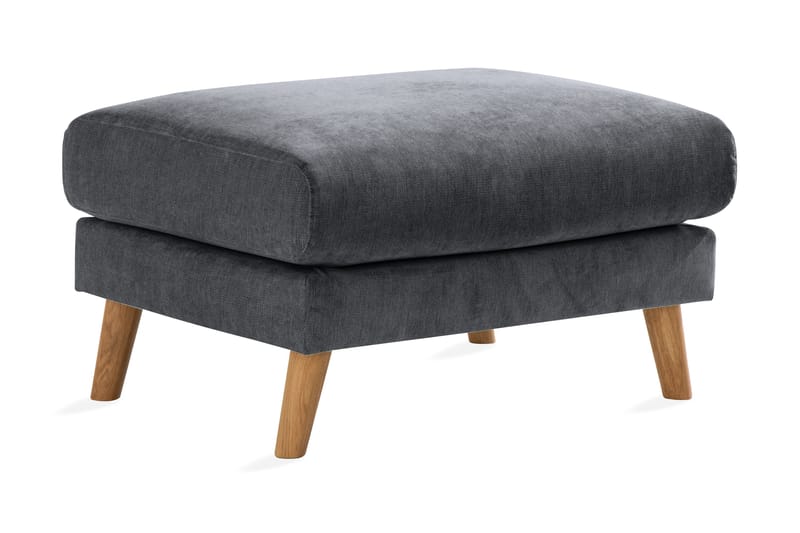 Trend Lyx Fodskammel - Mørkegrå/Eg - Møbler - Stole & lænestole - Taburet & skammel - Puf