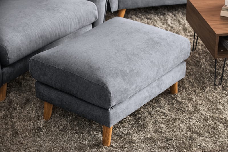 Trend Lyx Fodskammel - Mørkegrå/Eg - Møbler - Stole & lænestole - Taburet & skammel - Puf